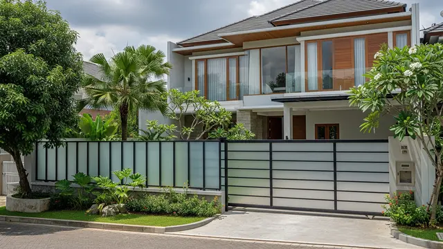 Model Pagar Besi Kombinasi Polikarbonat 2025/ Ilustrasi Gambar Oleh AI