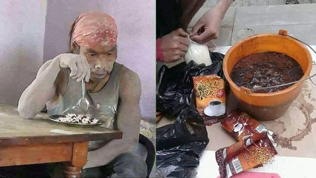 6 Momen Kuli Bangunan saat Makan Setelah Bekerja Ini Curi Perhatian