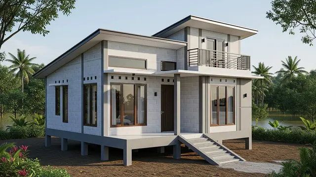 Desain Rumah Kecil 2 Lantai Anti Banjir