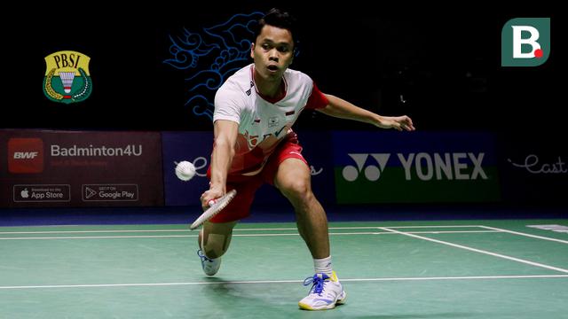 Foto: Melihat Jatuh Bangun Perjuangan Anthony Ginting Saat Ditaklukkan Viktor Axelsen di Perempat Final Indonesia Open 2022