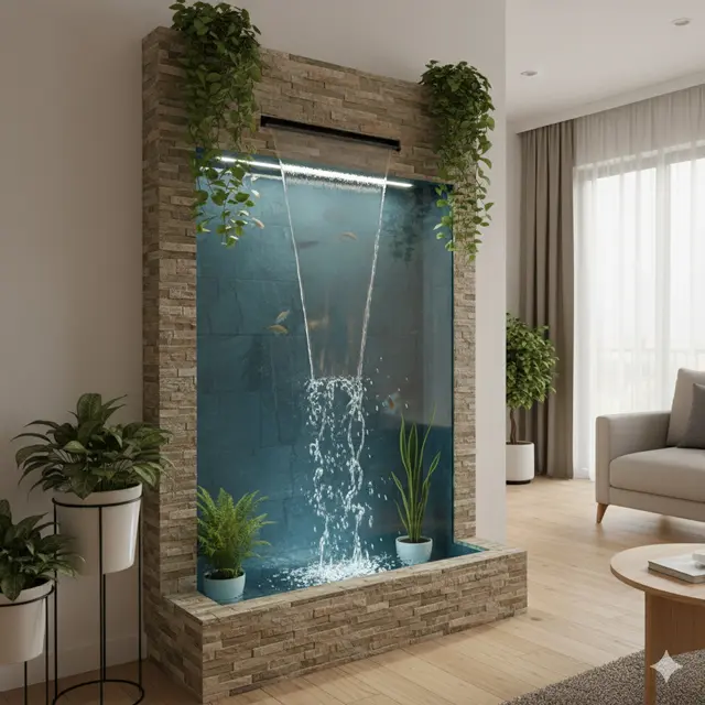 Model Kolam Ikan Vertikal Tembok