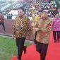 Menkum HAM Yasonna Laoly  dan Gubernur Sulut, Olly Dondokambey, menghadiri acara Ibadah Agung Perayaan Paskah Nasional  (Liputan6.com/Istimewa)  
