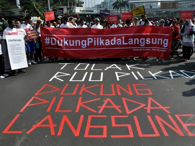 Salah satu unjuk rasa menolak RUU Pilkada di Jakarta (Liputan6.com/Miftahul Hayat)