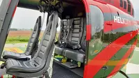 Interior helikopter Bell 505 milik Helicity untuk terbang wisata. (Liputan6.com/Dinny Mutiah)
