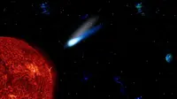 Pernahkan terbayang oleh Anda bagaimana jadinya jika matahari dan komet saling `bersentuhan`? (foto: strangesounds.org)