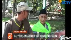 Panitia pun harus membujuk pria 80 tahun ini untuk kembali masuk ke asrama.