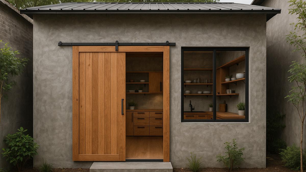 7 Model Rumah Industrial 4×6 dengan Semen Ekspos dan Nuansa Kayu, Kecil tapi Kokoh Estetik