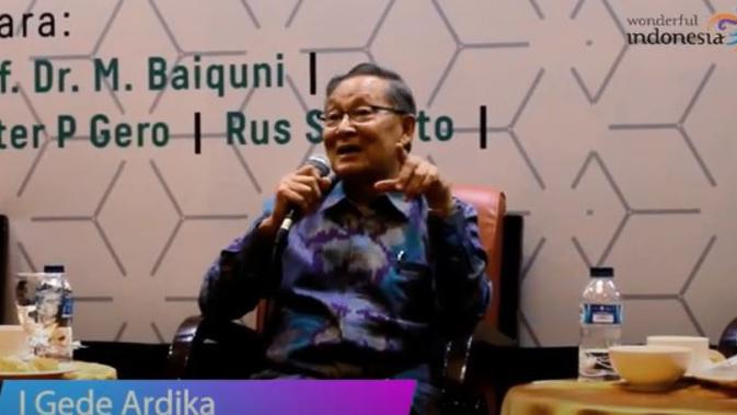 I Gede Ardika saat peluncuran karyanya Kepariwisataan Berkelanjutan di Jakarta (dok.YouTube/ Kreasiindo Multipesona)