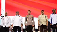 Kapolri Jenderal Listyo Sigit Prabowo menghadiri&nbsp;Apel Akbar Kebangsaan Buruh Indonesia di Lapangan Jababeka Botanical, Bekasi, Jawa Barat, Rabu (15/10/2025). (Ist)