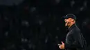 Pelatih Bayern Munchen, Vincent Kompany merayakan kemenangan timnya setelah berakhirnya laga Liga Champions 2025/2026 melawan PSG di Parc des Princes, Paris, Prancis, Selasa (04/11/2025) waktu setempat. (AFP/Franck Fife)