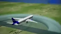Pesawat Rusia aeroflot mengalami turbulensi. (Liputan 6 SCTV)
