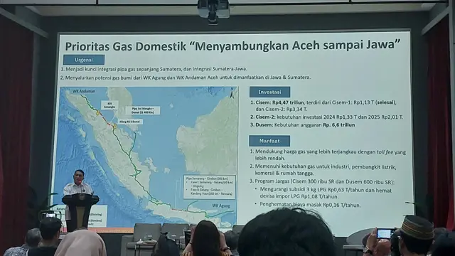 Sekretaris Jenderal Kementerian Energi dan Sumber Daya Mineral (ESDM) Dadan Kusdiana dalam Rembuk Nasional Transisi Energi, di Kantor Kemenko Perekonomian, Jakarta, Rabu (6/3/2024). (Arief/Liputan6.com)