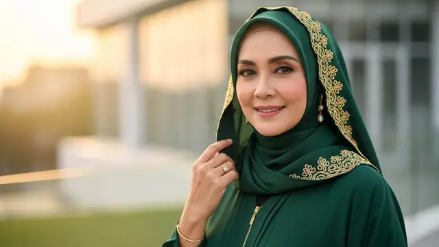 Baju Abaya Resleting Depan untuk Wanita 50 Tahun
