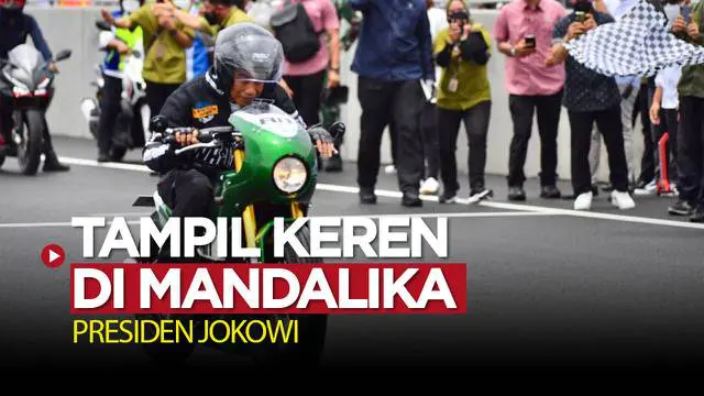 VIDEO: Motor Custom, Jaket dan Sneakers! Jokowi Tampil Keren Saat Jajal Sirkuit Mandalika