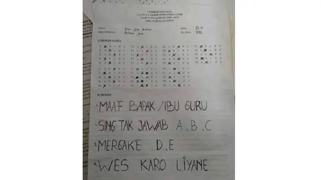 6 Jawaban Murid Pasrah di Soal Ulangan Esai Ini Bikin Elus Dada