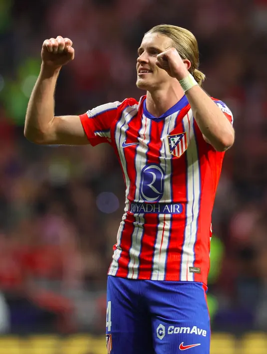 Pada menit ke-39, Conor Gallagher membuka keunggulan Atletico Madrid atas Valencia CF. (Pierre-Philippe MARCOU/AFP)