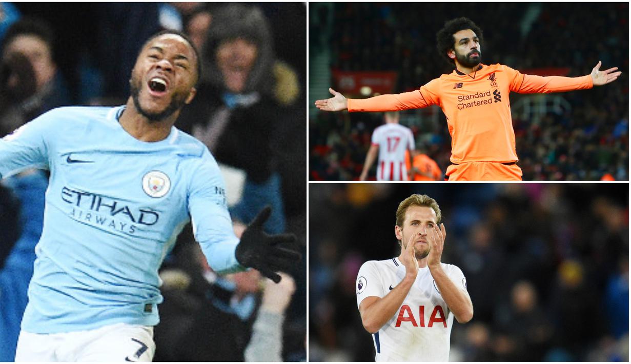 Berikut ini top scorer sementara Premier League musim 2017/2018 hingga pekan ke-14. Mohamed Salah geser Harry Kane dari puncak klasemen. (Kolase foto-foto dari AFP)