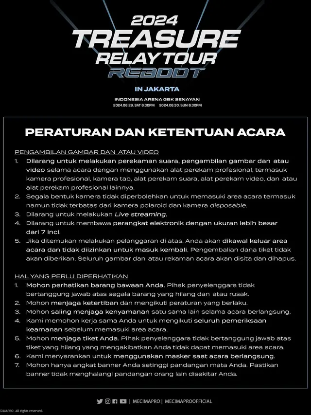 Ketentuan Konser Treasure