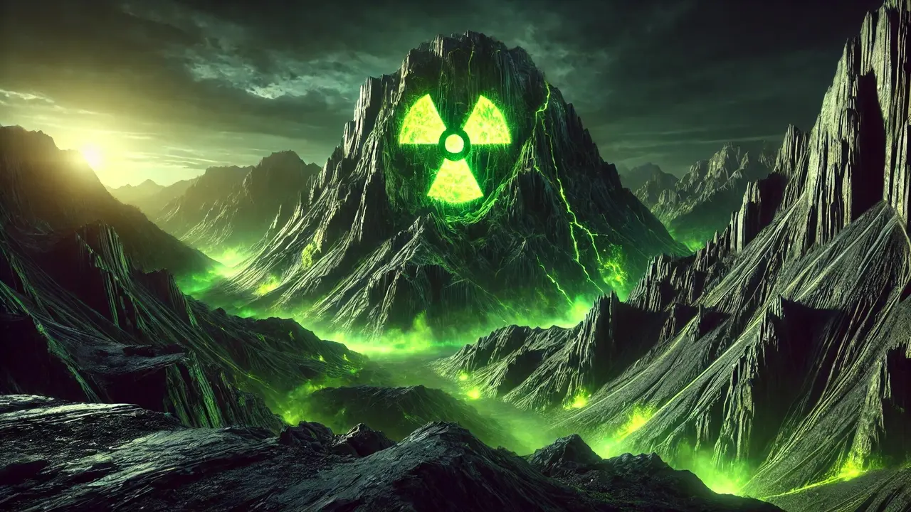 Ilustrasi gunung uranium. (Foto by AI)