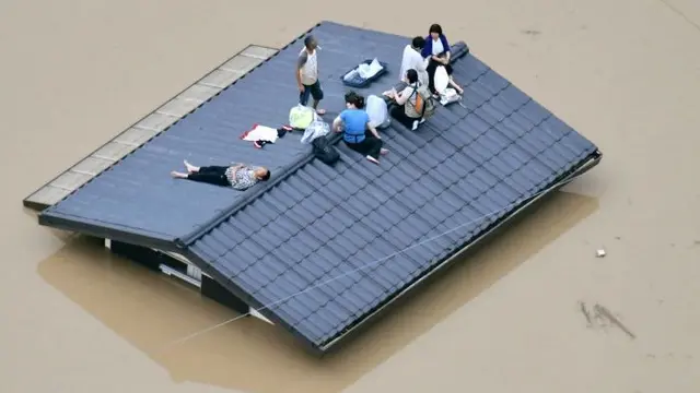 Banjir di Jepang akhir pekan ini (8/7) (Kyodo News Agency via ABC)