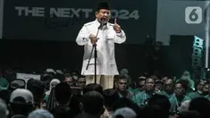 Ketua Umum Partai Gerindra Prabowo Subianto memberikan sambutan saat menghadiri acara PKB Road To Election 2024 di Tennis Indoor Senayan, Jakarta, Minggu (30/10/2022). Acara itu dihadiri oleh para kader Partai Kebangkitan Bangsa (PKB) dari seluruh wilayah di Indonesia. (merdeka.com/Iqbal S Nugroho)