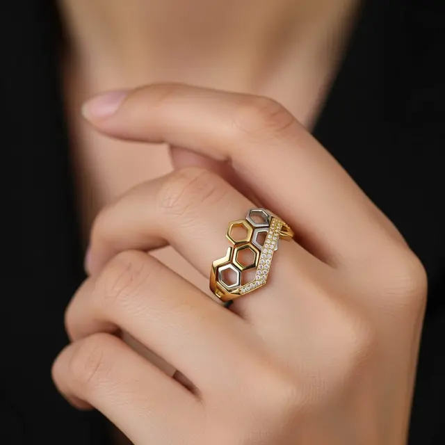 Cincin Emas 10 Gram Tabur Zirkon Gaya Glamor