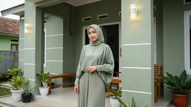 Blus Dipadu Rok Plisket
