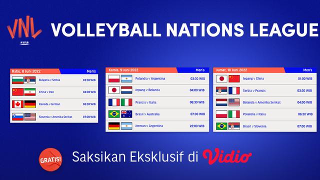 Link Live Streaming VNL 2022 Putra di Vidio Pekan Ini, 8-10 Juni 2022