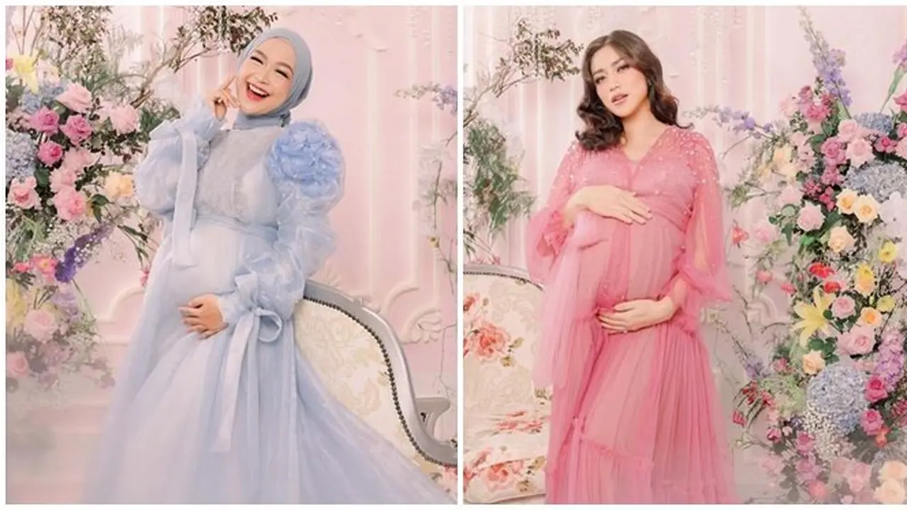 7 Gaya Ria Ricia dan The Bumils saat Maternity Shoot Tema Colorful, Menawan