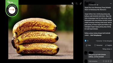 Gambar Tangkapan Layar Klaim Pisang Berbintik Hitam Mengandung TNF Antikanker (sumber: Facebook).