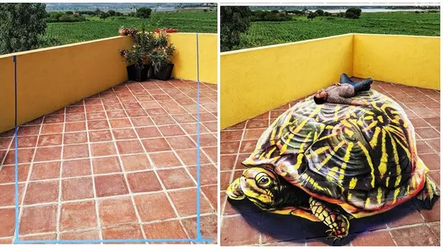 Seniman Ini Buat Ilustrasi 3D di Dinding dan Jalanan, 7 Hasilnya Mengagumkan