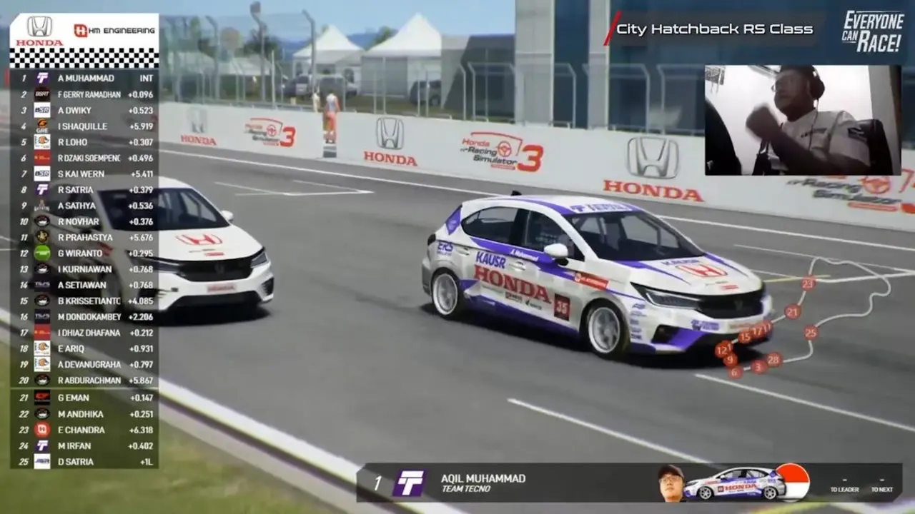 Pembalap Indonesia Mendominasi Balap Virtual Honda Racing Simulator Championship 3