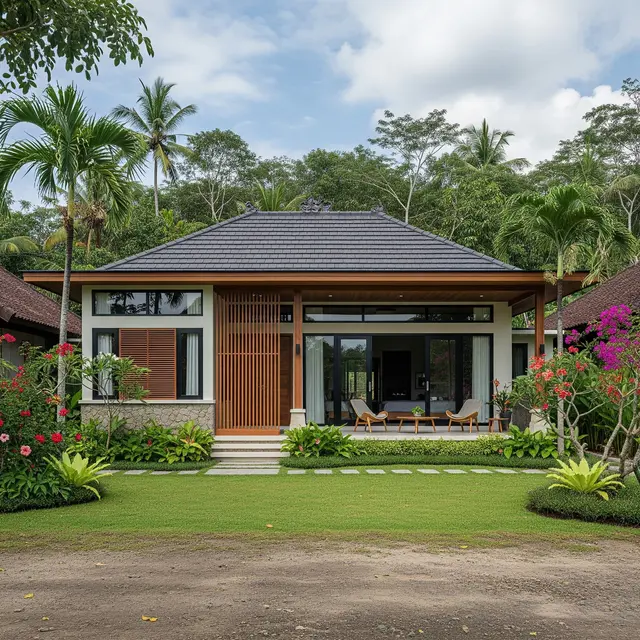 Desain Rumah 1 Lantai Tanpa Sekat di Desa
