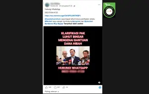 Cek Fakta: Hoaks Video Luhut Sampaikan Program Bantuan Dana Hibah