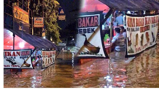 Warung tenda kebanjiran