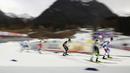 Atlet berkompetisi dalam kategori WSC Nordic Combined Individual HS137/10km Putra dalam ajang FIS Nordic World Ski Championships di Oberstdorf, Jerman. (Foto: AP/Matthias Schrader)