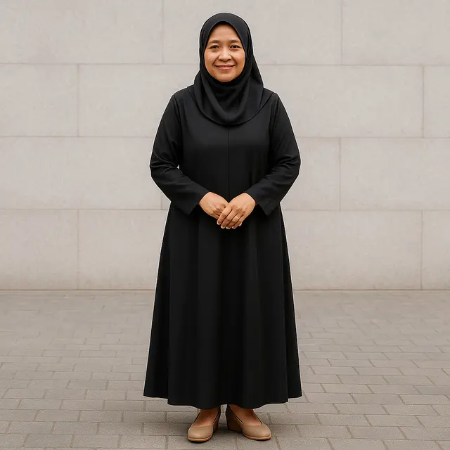 Model Gamis Hitam untuk Usia 40an/Meta AI