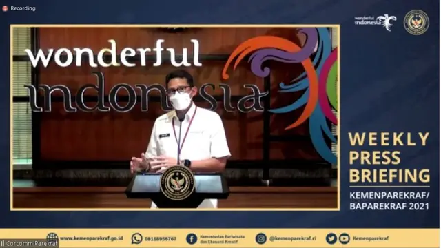 Menparekraf Sandiaga Uno di Weekly Press Briefing