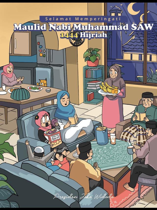 Presiden Joko Widodo (Jokowi) menyampaikan ucapan selamat memperingati Maulid Nabi Muhammad SAW 1444 H.