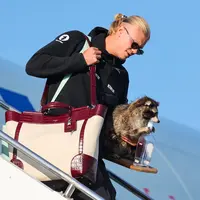Erling Haaland turun dari pesawat setelah tim sepak bola nasionalnya mendarat di Bandara Oslo, Gardermoen, Norwegia, 13 Juli 2026. (Jan Langhaug/NTB Scanpix via AP)