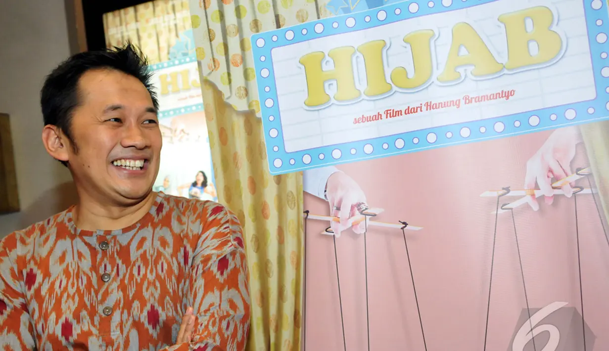 Menurut Zaskia Mecca, Hanung tak bisa tidur menjelang penayangan film "Hijab", Epicentrum Jakarta, Selasa (13/1/2015). (Liputan6.com/Panji Diksana)