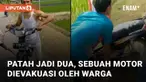Nasib apes dialami oleh seorang pemotor ketika motornya patah jadi dua bagian mengundang perhatian