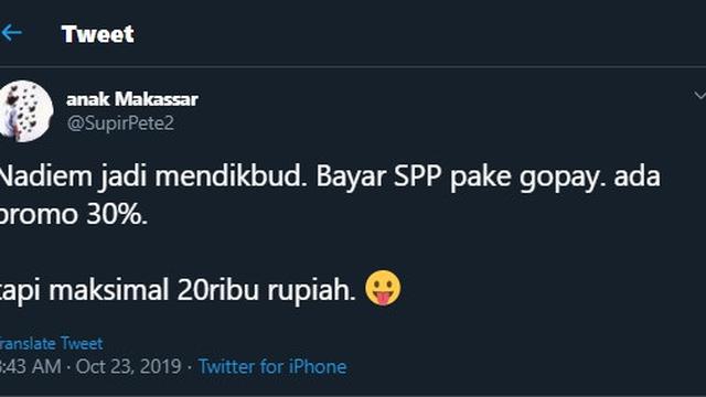 Masuk Kabinet, Ini 7 Cuitan ala Netizen Saat Nadiem Makarim Jadi Mendikbud