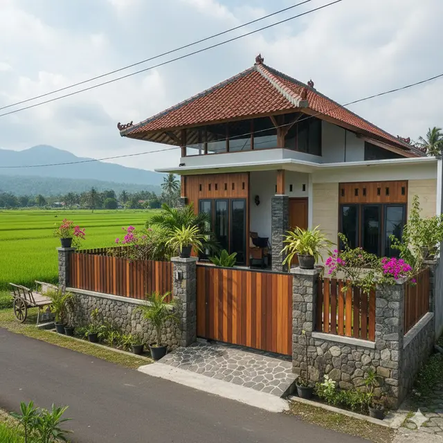 7 Model Rumah Sederhana Tapi Mewah dengan Pagar 2025 yang Cocok untuk Tinggal di Desa, Tampilan Elegan dan Tetap Nyaman