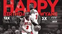 Bintang Chicago Bulls, Dwyane Wade, gagal mendapat kado ulang tahun yang ke-35 setelah timnya dikalahkan Dallas Mavericks, Selasa (17/1/2017). (Bola.com/Twitter/NBATV)