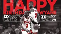 Bintang Chicago Bulls, Dwyane Wade, gagal mendapat kado ulang tahun yang ke-35 setelah timnya dikalahkan Dallas Mavericks, Selasa (17/1/2017). (Bola.com/Twitter/NBATV)