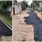 Potret Jalanan Aspal Perbaikannya Tak Selesai. (Sumber: 1cak dan Instagram/infotekniksipil)