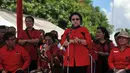 Ketua Umum PDIP, Megawati Soekarnoputri sempat meneteskan airmata saat berpidato di HUT PDIP ke-42, Jakarta, Sabtu (10/1/2015). (Liputan6.com/Johan Tallo)