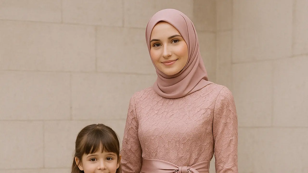 Gamis Brokat Kombinasi Satin (Foto: Rizka Nur Laily via ChatGPT)