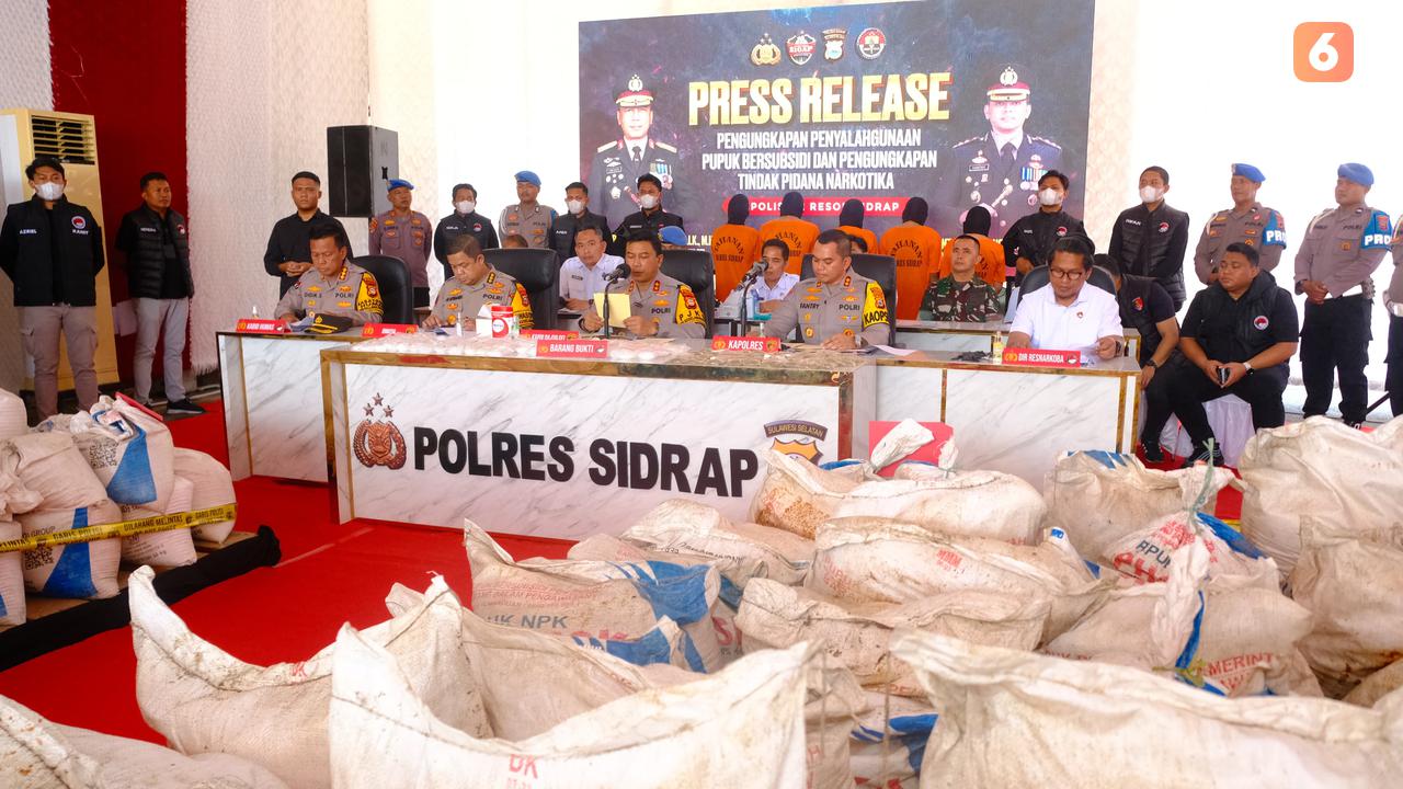 Polda Sulsel ungkap penyalahgunaan 4 ton pupuk bersubsidi (Liputan6.com/Istimewa)